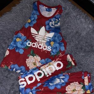 Adidas floral outfit
